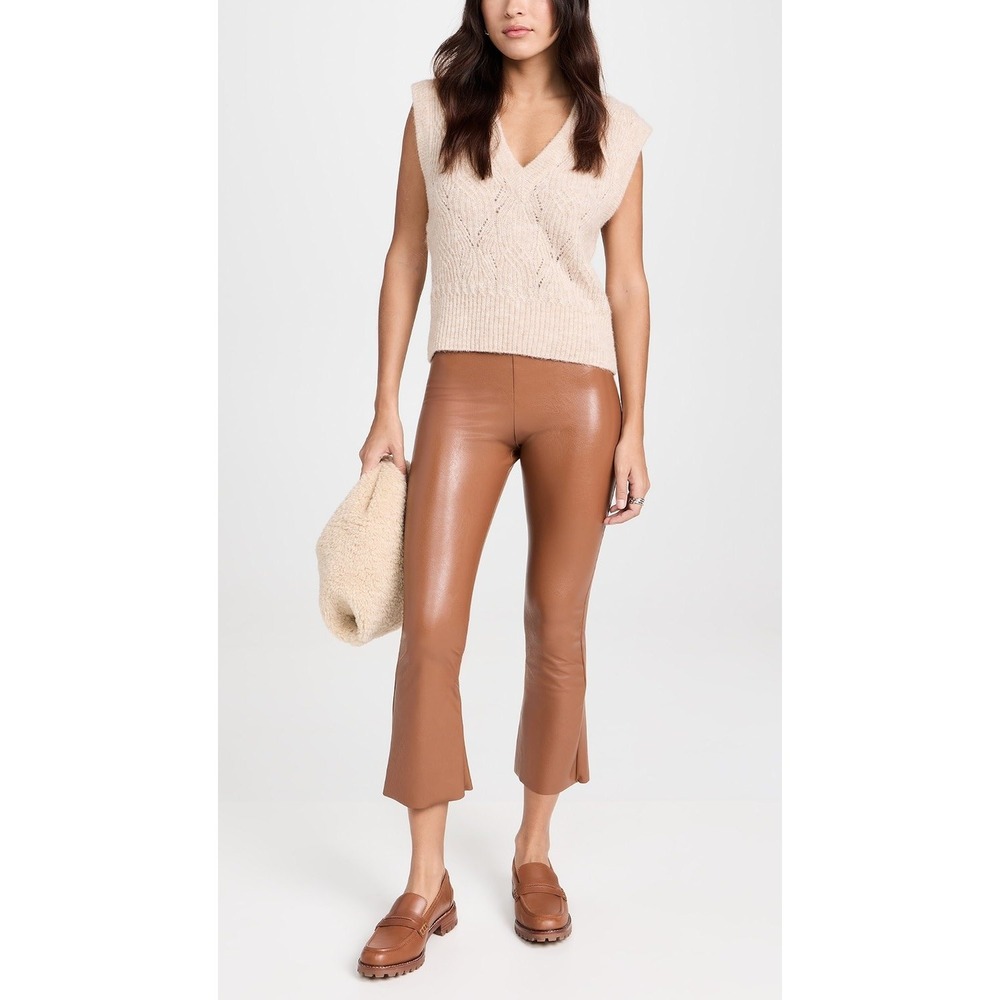 Commando Faux Leather Flared Leggings Cocoa Brown SLK06 XL Womens Pants